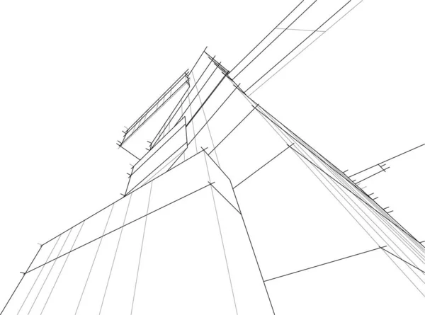 建筑墙纸设计 数字概念背景 — 图库矢量图片