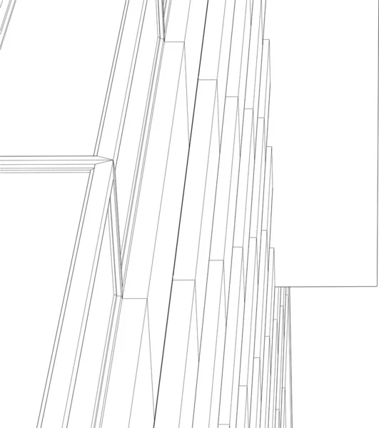 建筑墙纸设计 数字概念背景 — 图库矢量图片