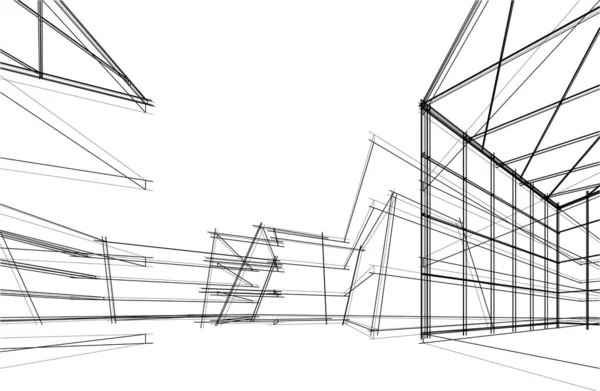 Abstract Modern Architectural Wallpaper Design Digital Concept Background — Stockvektor