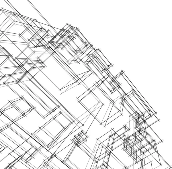 Abstract Architectonisch Behang Ontwerp Digitaal Concept Achtergrond — Stockvector