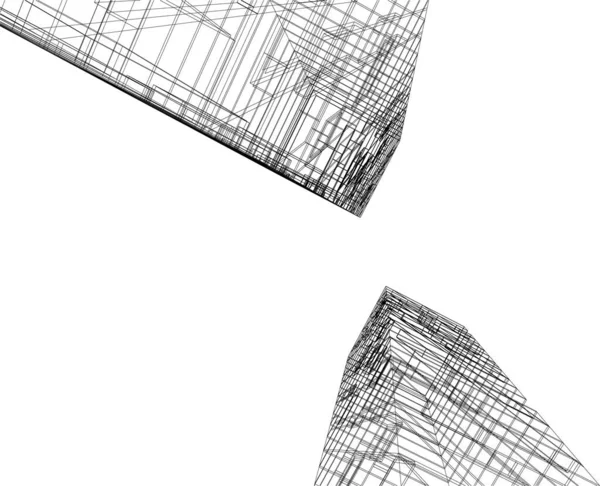 建筑墙纸设计 数字概念背景 — 图库矢量图片