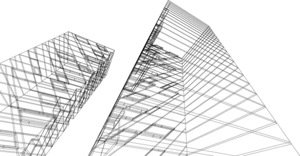 Abstrakte Architektonische Tapete Design Digitales Konzept Hintergrund — Stockvektor