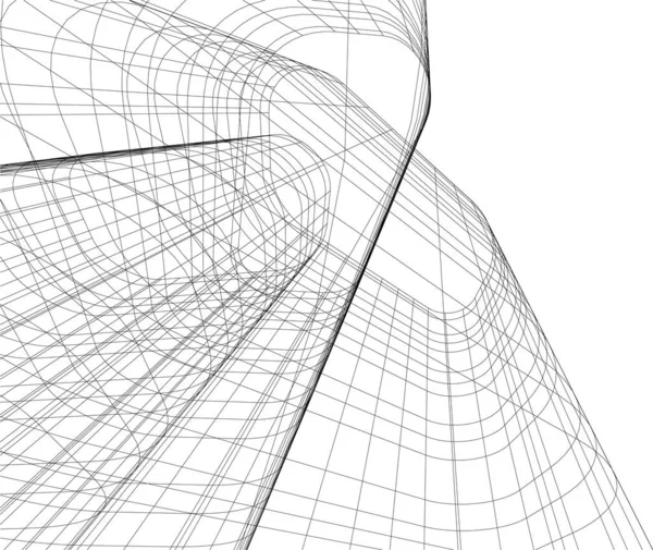 建筑墙纸设计 数字概念背景 — 图库矢量图片