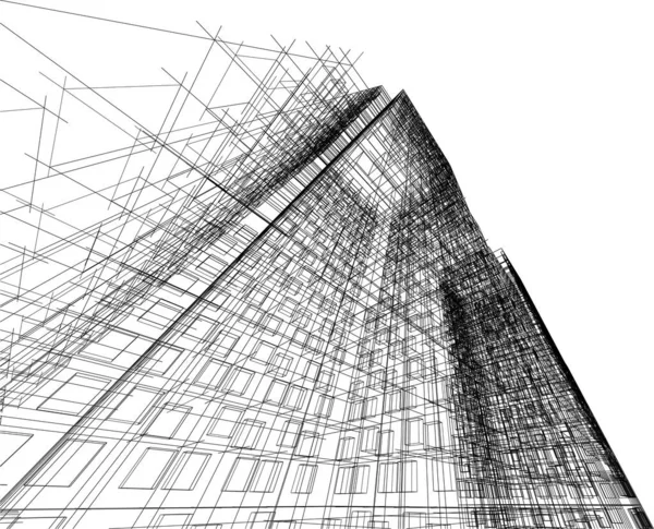 Abstrakte Architektonische Tapete Design Digitales Konzept Hintergrund — Stockvektor