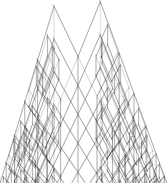 Abstraktní Architektonický Design Tapet Digitální Koncept Pozadí — Stockový vektor