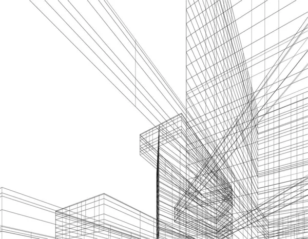 Abstract Architectonisch Behang Ontwerp Digitaal Concept Achtergrond — Stockvector