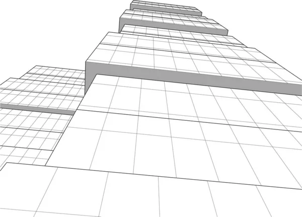 建筑墙纸设计 数字概念背景 — 图库矢量图片