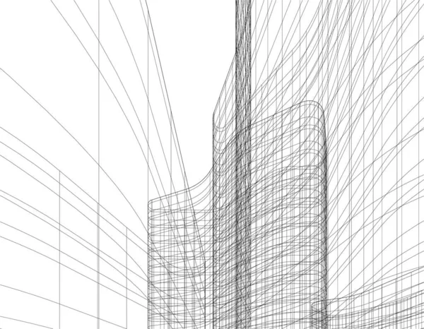 建筑墙纸设计 数字概念背景 — 图库矢量图片