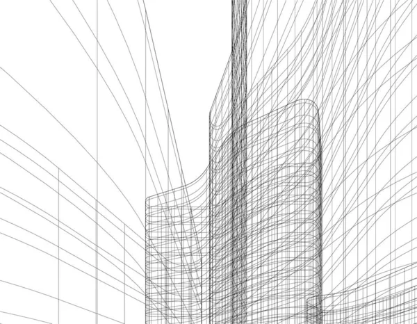 Abstract Architectonisch Behang Ontwerp Digitaal Concept Achtergrond — Stockvector