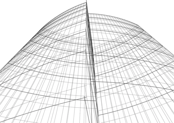 建筑墙纸设计 数字概念背景 — 图库矢量图片