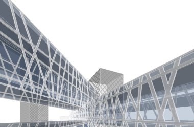 soyut mimari duvar kağıdı tasarımı, dijital konsept arkaplan