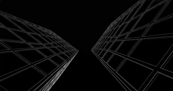 Black Abstract Architectural Design Animation Digital Concept Background — Stockvideo