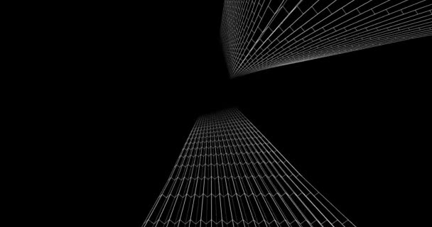 Black Abstract Architectural Design Animation Digital Concept Background — Stok video