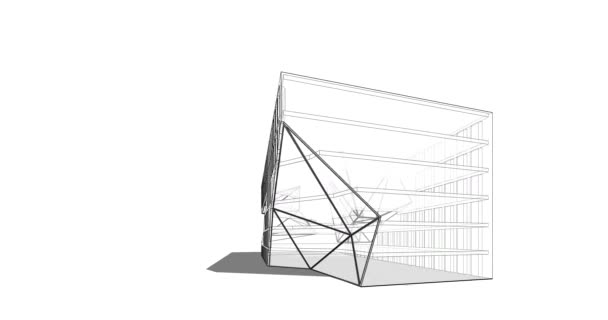 Анимация Абстрактного Архитектурного Дизайна Цифровой Концепт Фон — стоковое видео