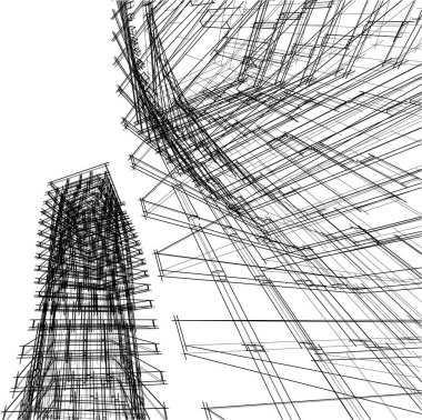 soyut mimari duvar kağıdı tasarımı, dijital konsept arkaplan