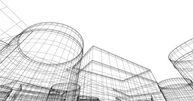 soyut mimari duvar kağıdı tasarımı, dijital konsept arkaplan