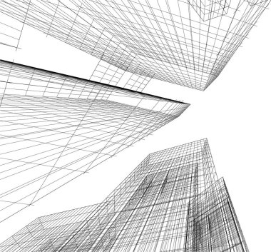 soyut mimari duvar kağıdı tasarımı, dijital konsept arkaplan