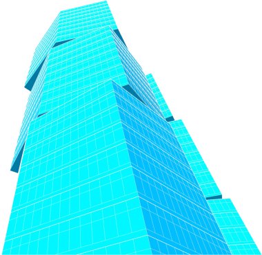 blue abstract architectural wallpaper design, digital concept background