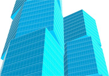 blue abstract architectural wallpaper design, digital concept background