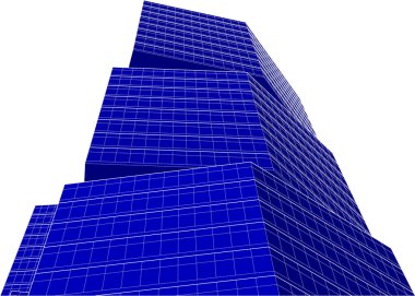 blue abstract architectural wallpaper design, digital concept background