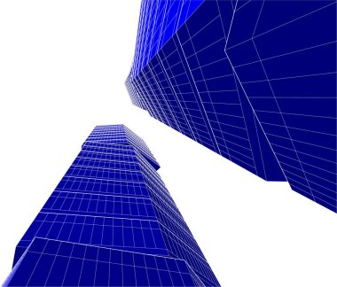 blue abstract architectural wallpaper design, digital concept background