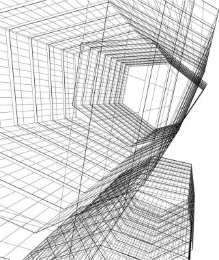 soyut mimari duvar kağıdı tasarımı, dijital konsept arkaplan