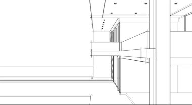 abstract sketch of modern city building, architecture concept background.