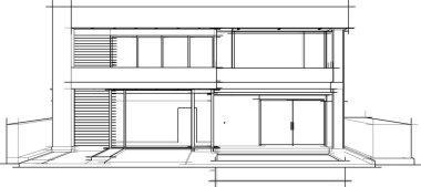 drawing lines in architectural art concept, abstract graphical technology background 