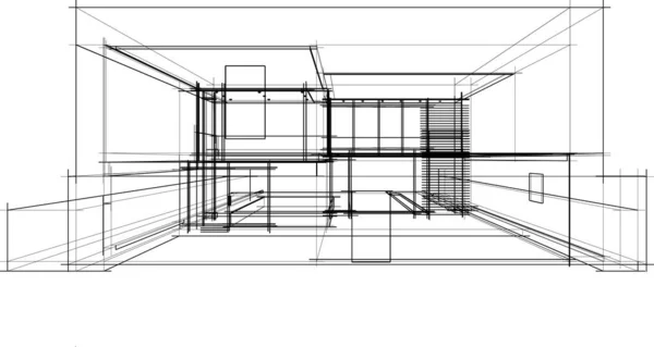 Abstract Sketch Modern City Building Architecture Concept Background — Image vectorielle