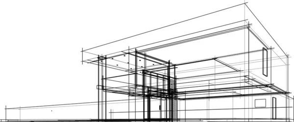 Лінії Малювання Концепції Архітектурного Мистецтва Абстрактний Графічний Технологічний Фон — стоковий вектор