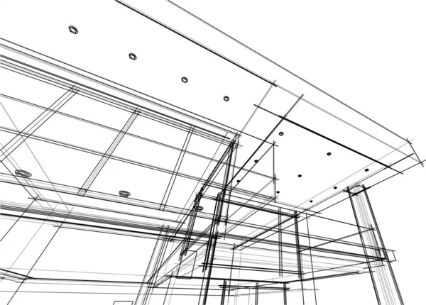 Drawing Lines Architectural Art Concept Abstract Graphical Technology Background — 图库矢量图片