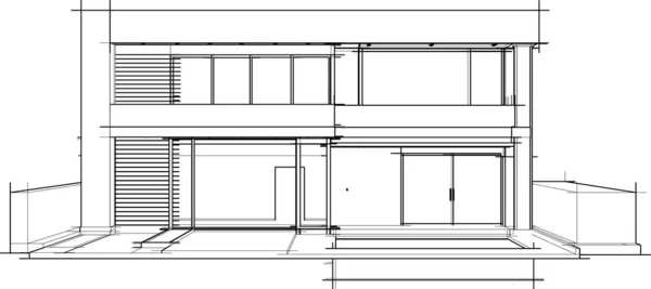 Drawing Lines Architectural Art Concept Abstract Graphical Technology Background — Archivo Imágenes Vectoriales