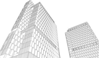 drawing lines in architectural art concept, abstract graphical technology background 