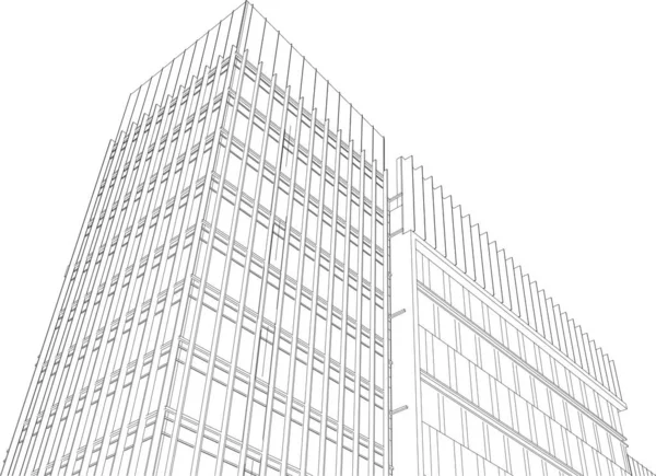 Illustration Lined Architecture Buildings —  Vetores de Stock