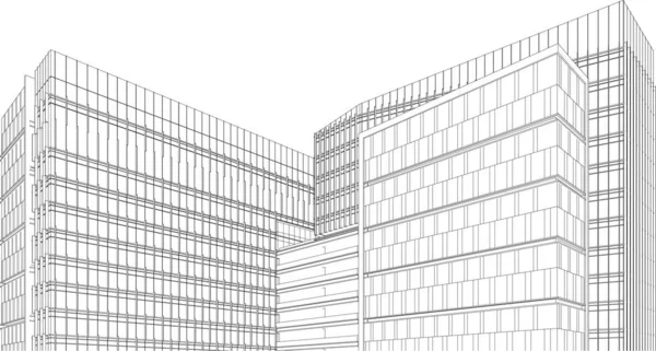 Illustration Lined Architecture Buildings — ストックベクタ