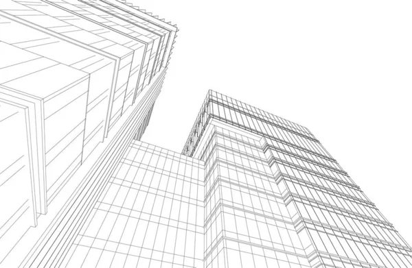 Illustration Lined Architecture Buildings — Stockový vektor