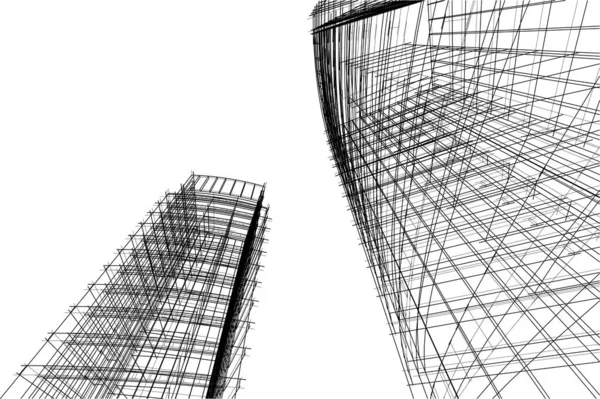 Illustration Lined Architecture Buildings — Stok Vektör
