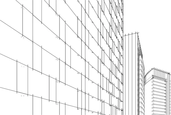 Illustration Lined Architecture Buildings — Stockový vektor