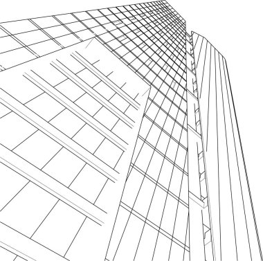 modern city building 3d illustration 