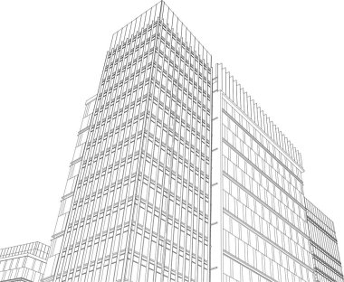 modern city building 3d illustration 