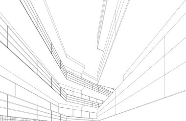 modern city building 3d illustration 