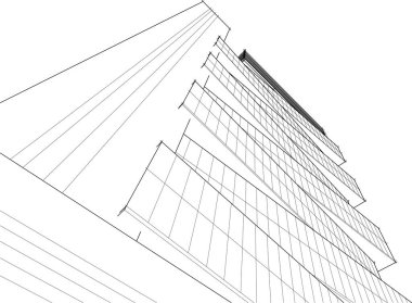 modern city building 3d illustration 