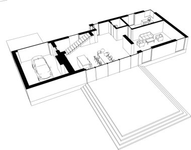 abstract sketch of modern city building, architecture concept background.