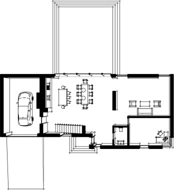 abstract sketch of modern city building, architecture concept background.