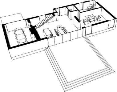 abstract sketch of modern city building, architecture concept background.