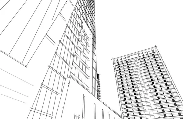 Modern City Building Illustration — Stok Vektör