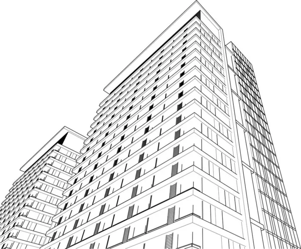 Modern City Building Illustration — стоковый вектор