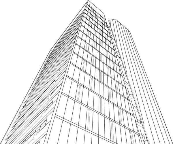 Modern City Building Illustration — стоковый вектор