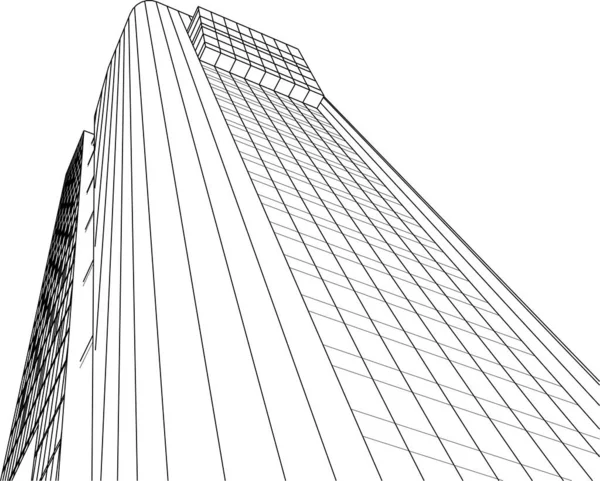 Modern City Building Illustration — Vetor de Stock