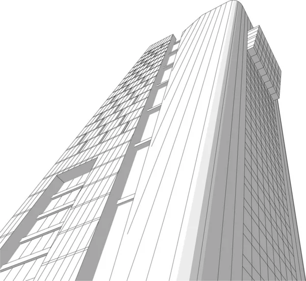 Modern City Building Illustration — Stockvector